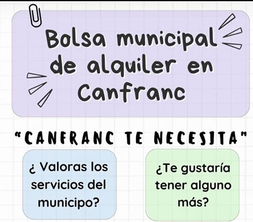 Bolsa municipal de alquiler en Canfranc